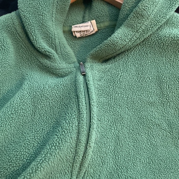 L.L. Bean Polartec Green Fleece Full Zip Jacket Medium Coat Preowned - Picture 4 of 8